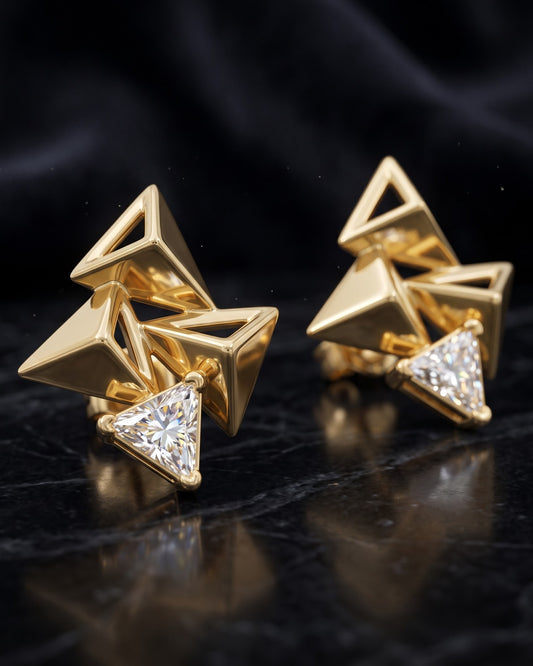 Solvatra Facet Stud Earrings - Hero Shot