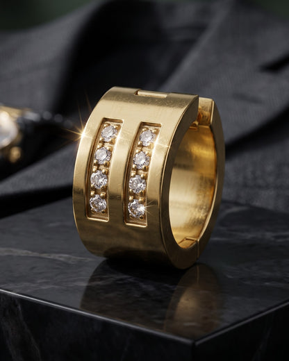 Solkeza Channel Hoop Earrings - Close-up Detail Shot