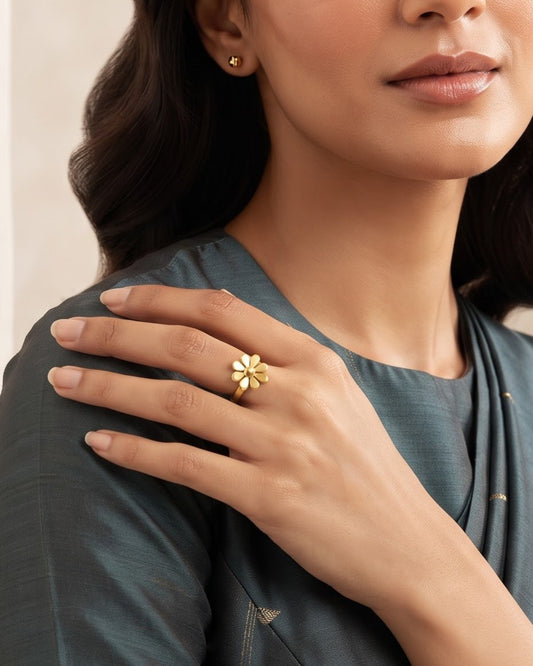 Solavie Bloom Statement Ring — worn on hand