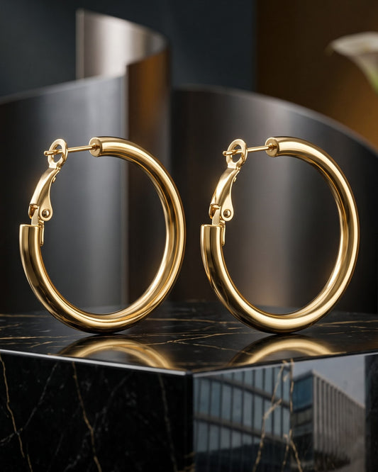 Solniva Tube Hoop Earrings - Hero Shot