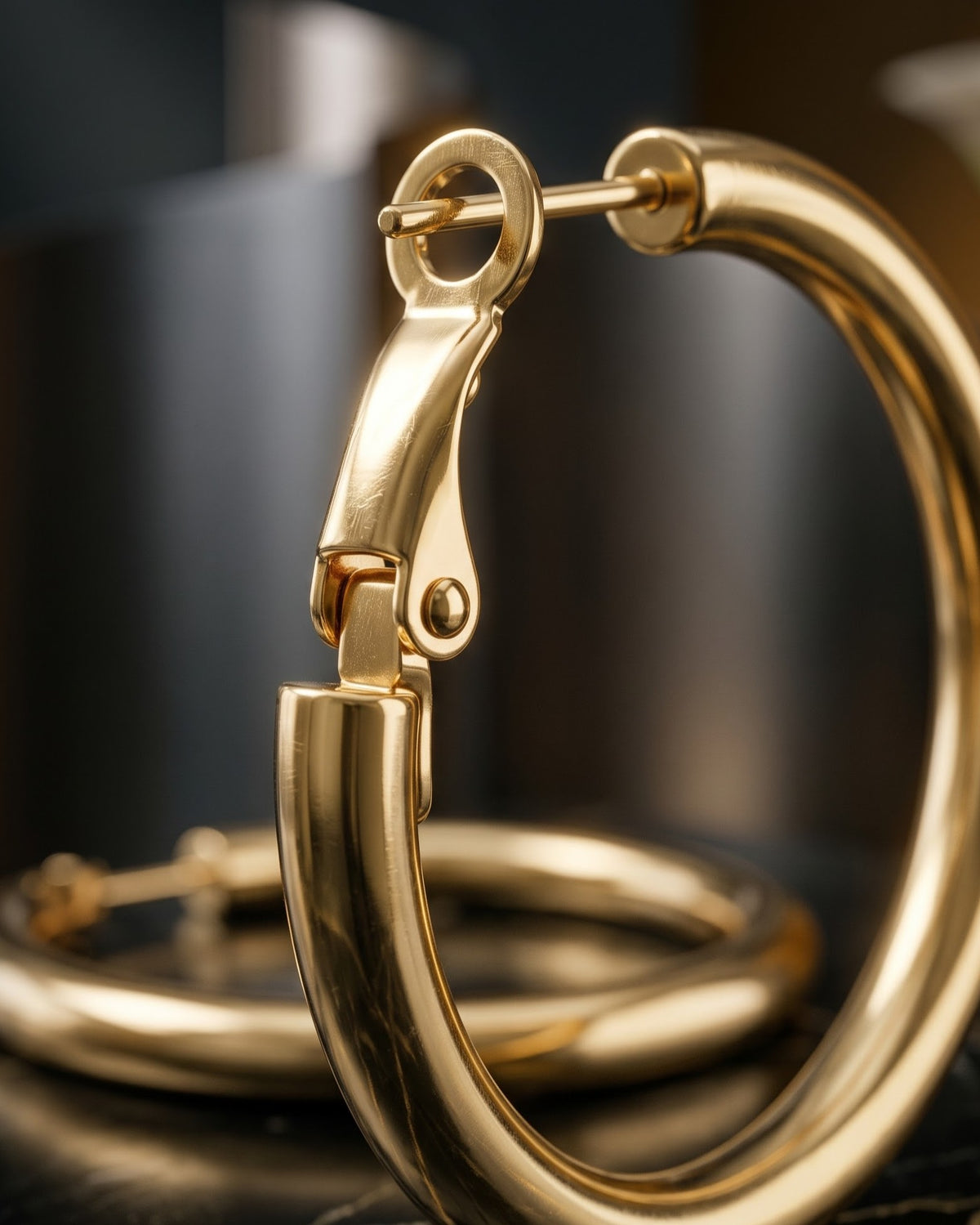 Solniva Tube Hoop Earrings - Cinematic Shot