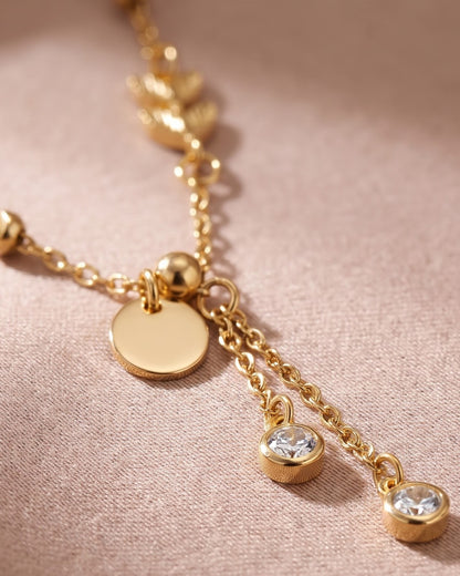 Solkona Leaf Drop Lariat Necklace – Cinematic Shot