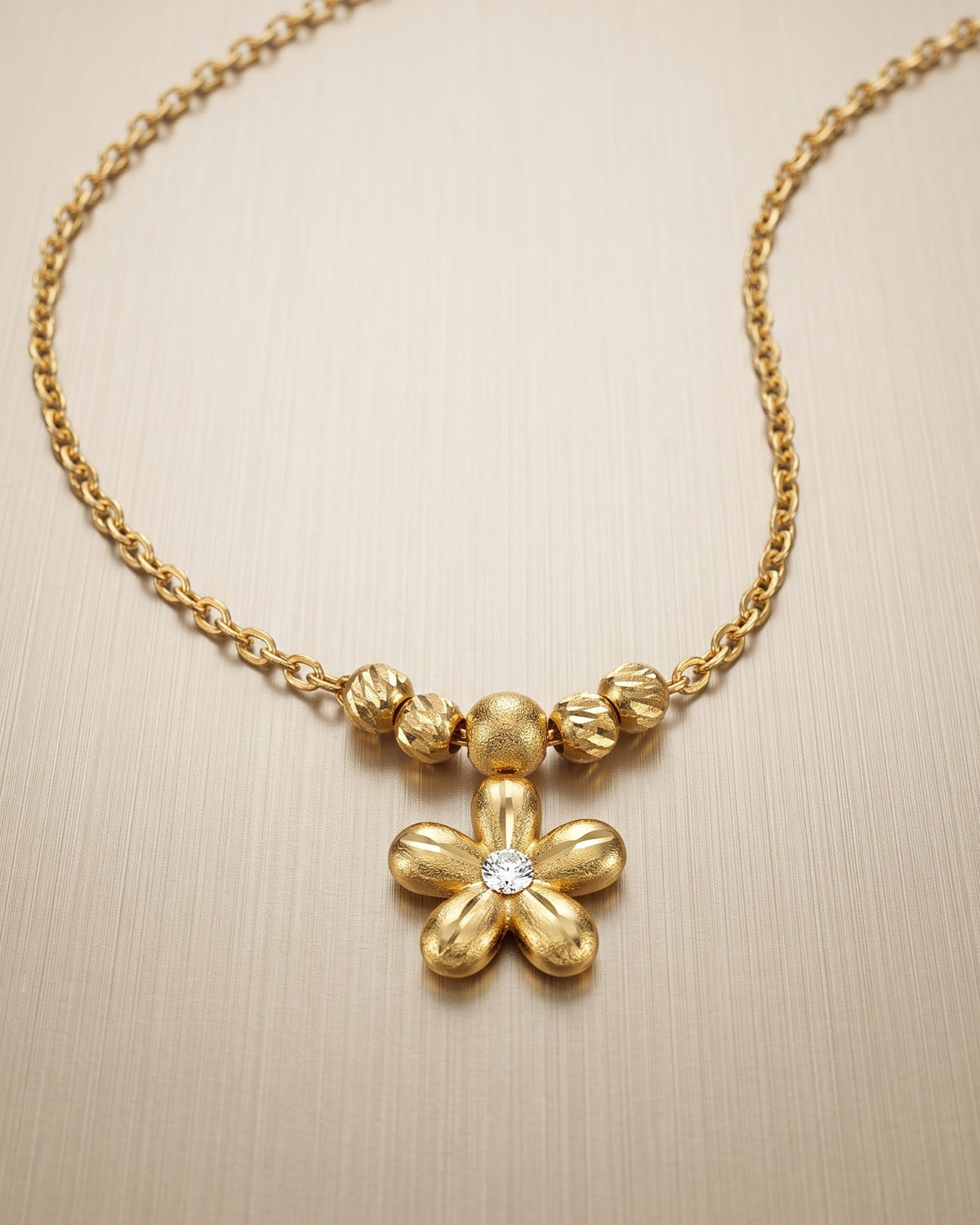 Solveta Petal Pendant Necklace - Close-up Detail Shot