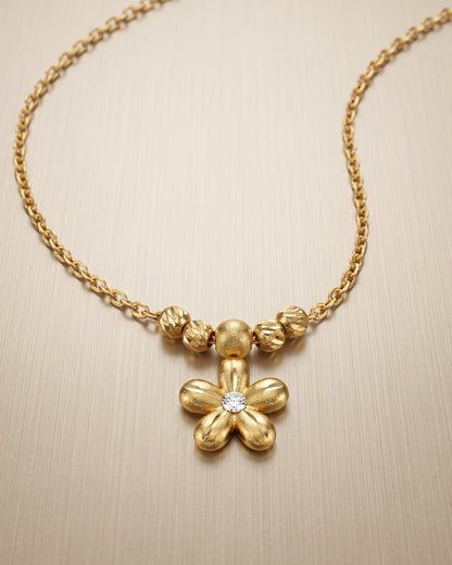 Solveta Petal Pendant Necklace - Close-up Detail Shot
