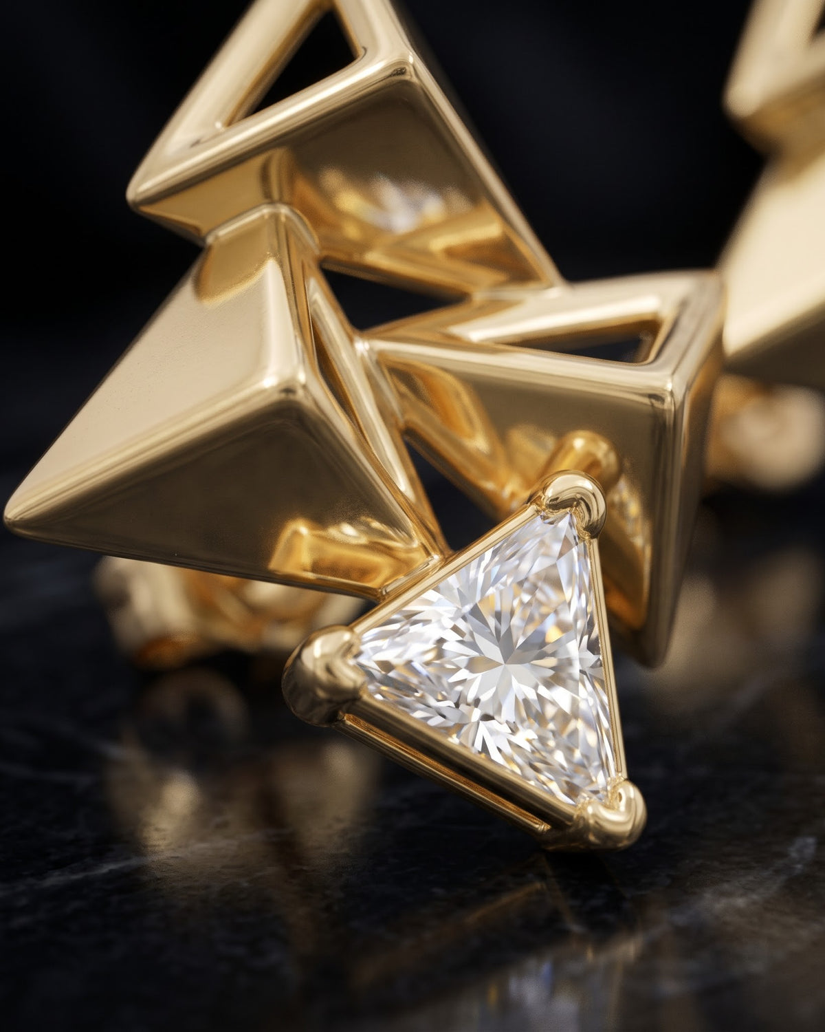 Solvatra Facet Stud Earrings - Cinematic Shot