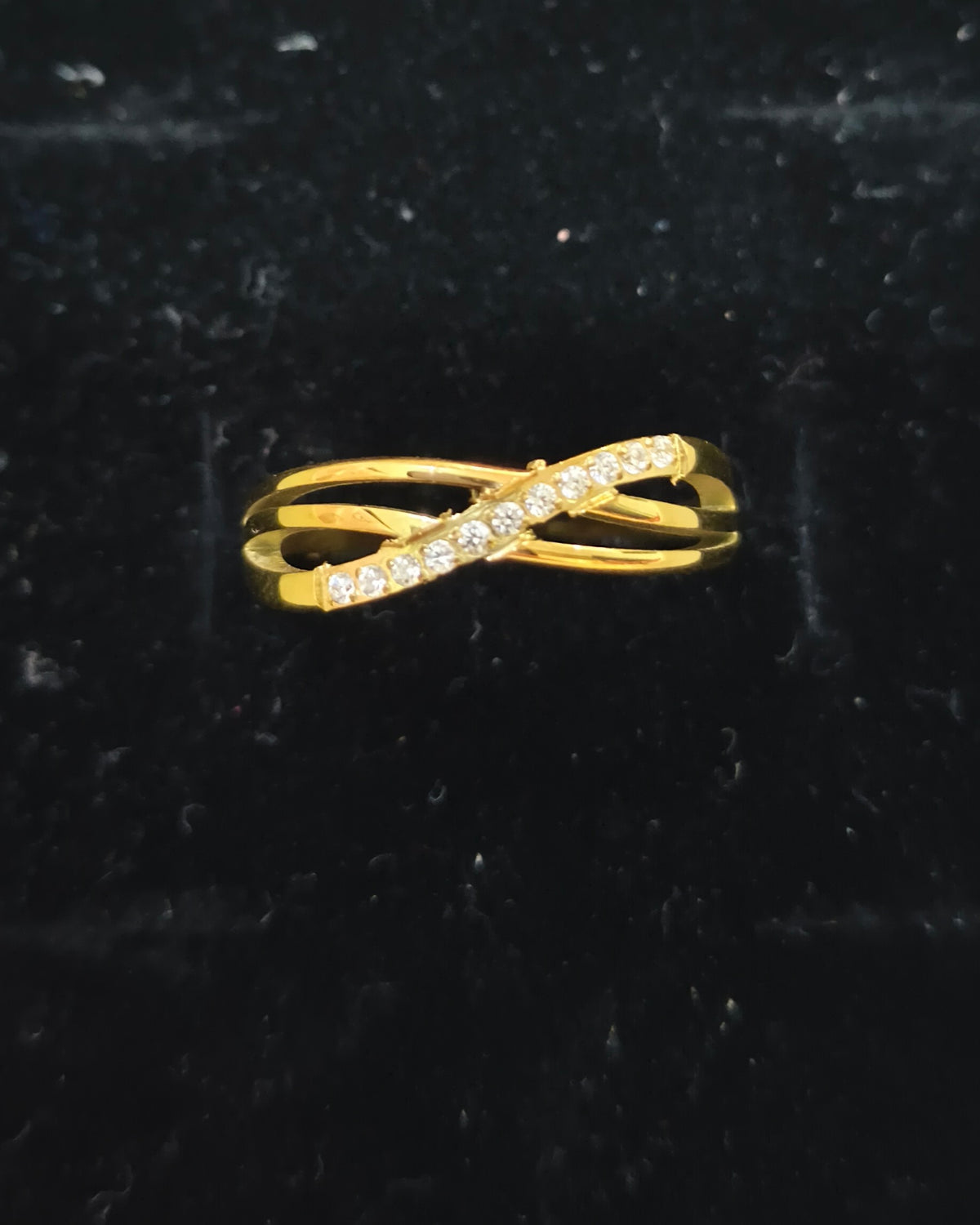 Solkine Cross Stacking Ring — close-up detail