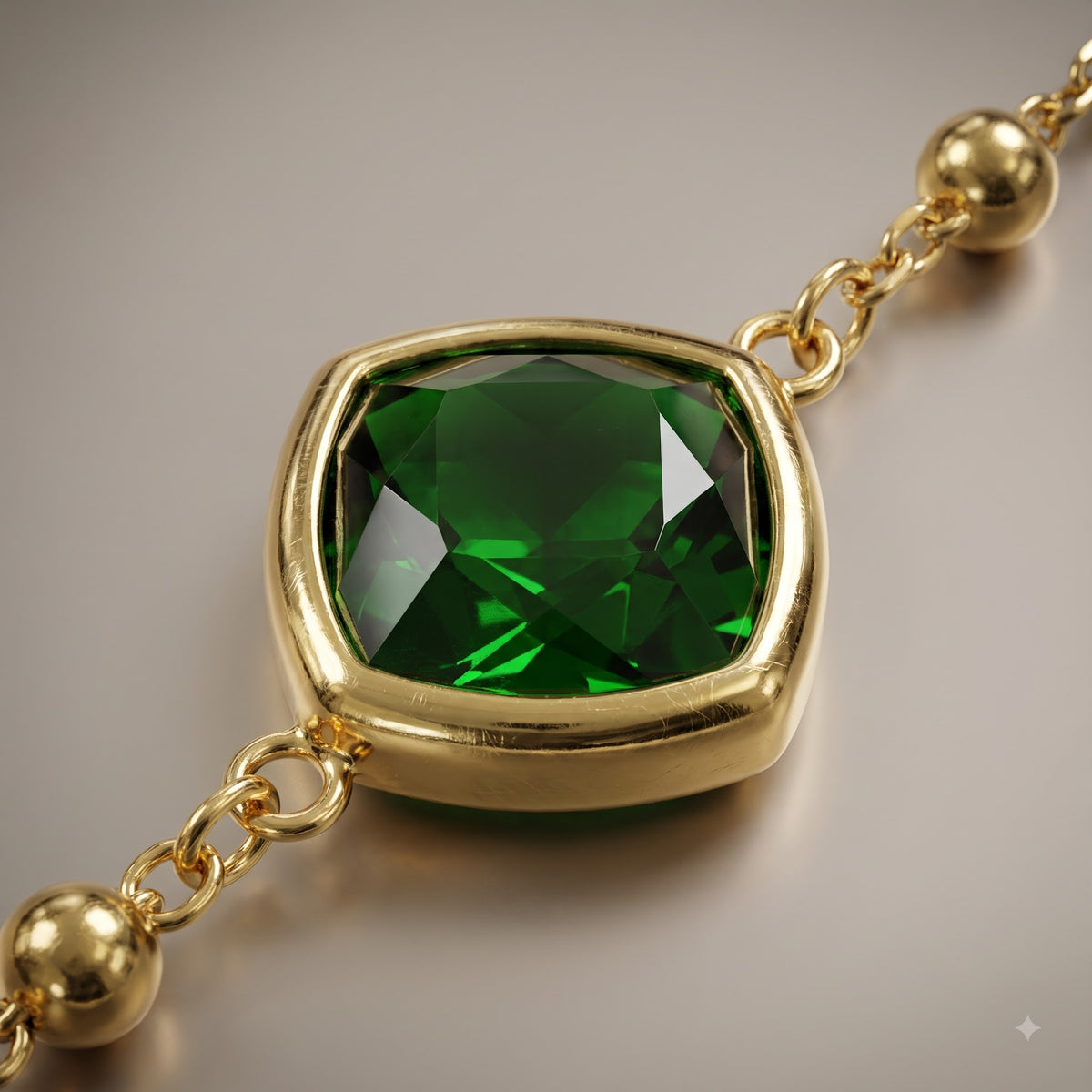 Solverre Green Stone Chain Necklace - Cinematic shot