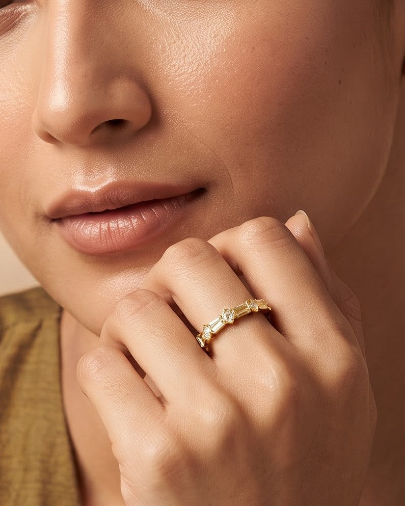 Solyera Mosaic Stacking Ring - Model / Worn Shot