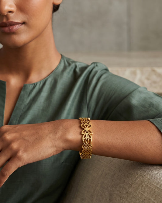 Solreth Filigree Cuff Bracelet - Model Worn Shot