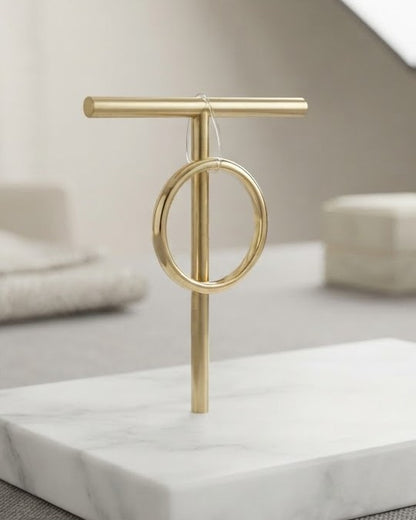 Solyre Smooth Band Ring — on display stand