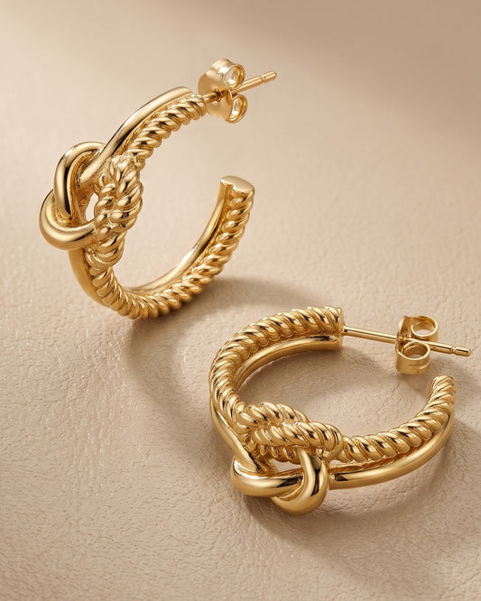 Solkeva Knot Hoop Earrings - Hero Shot