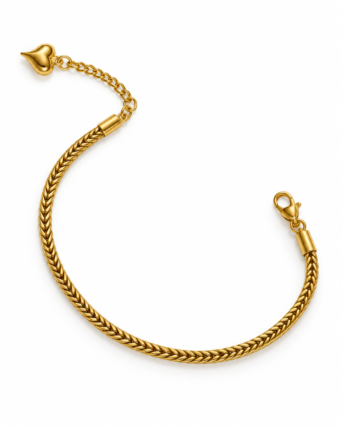 Solyka Heart Charm Chain Bracelet — close-up detail