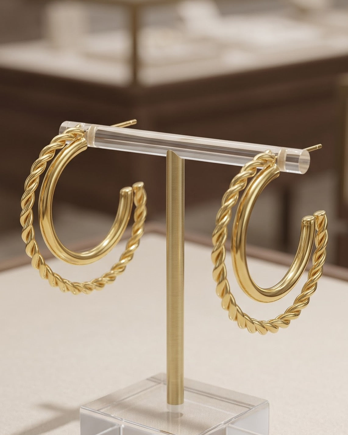 Solnari Twist Stud Earrings - Display Shot