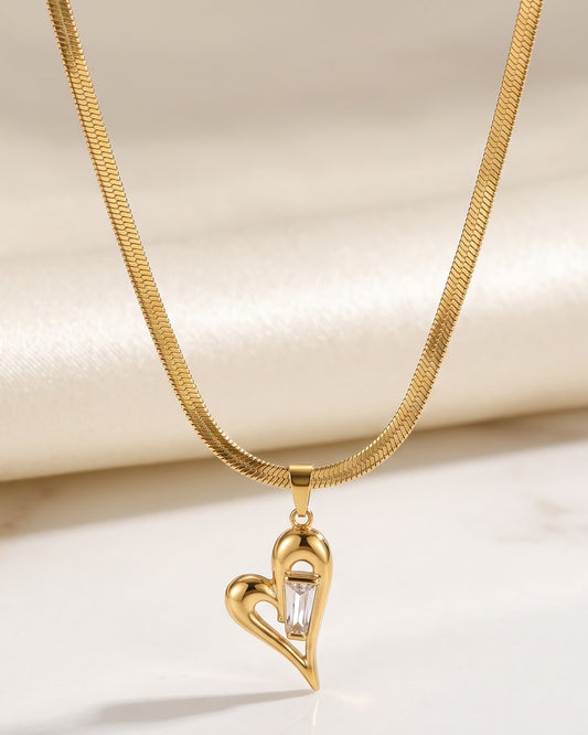Solyse Sculpted Heart Pendant Necklace - Hero shot
