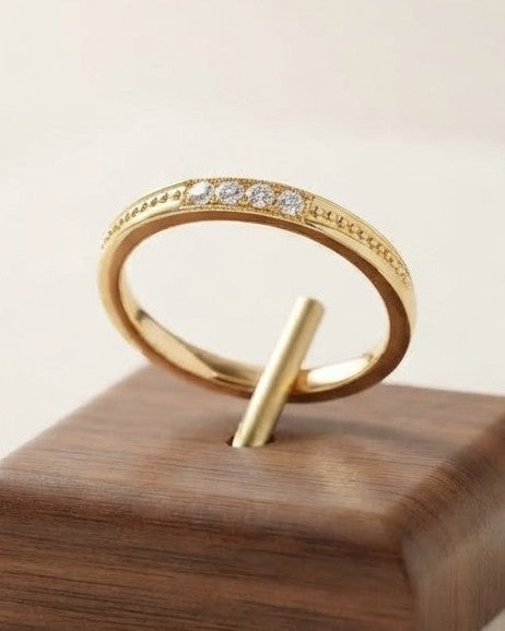 Solmiya Quad Stacking Ring — on display stand