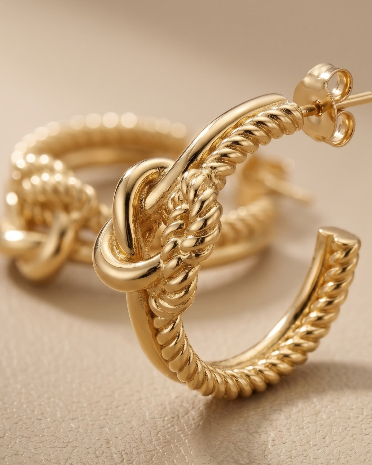 Solkeva Knot Hoop Earrings - Stand / Display Shot