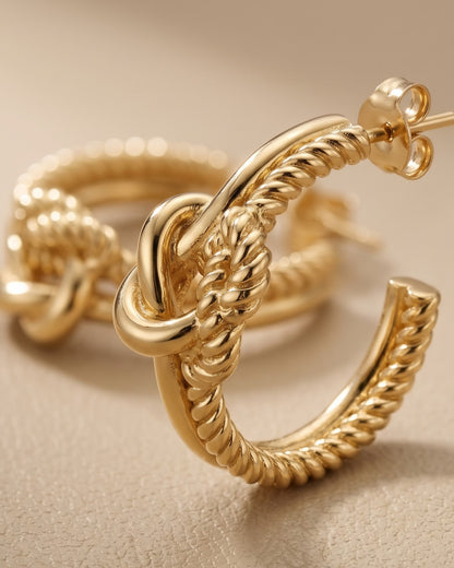Solkeva Knot Hoop Earrings - Stand / Display Shot