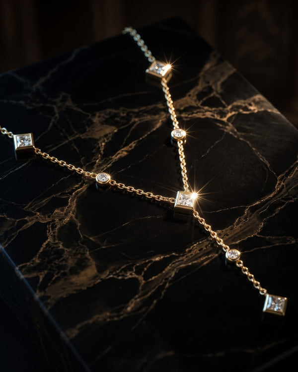 Solmera Diamond Drop Lariat Necklace