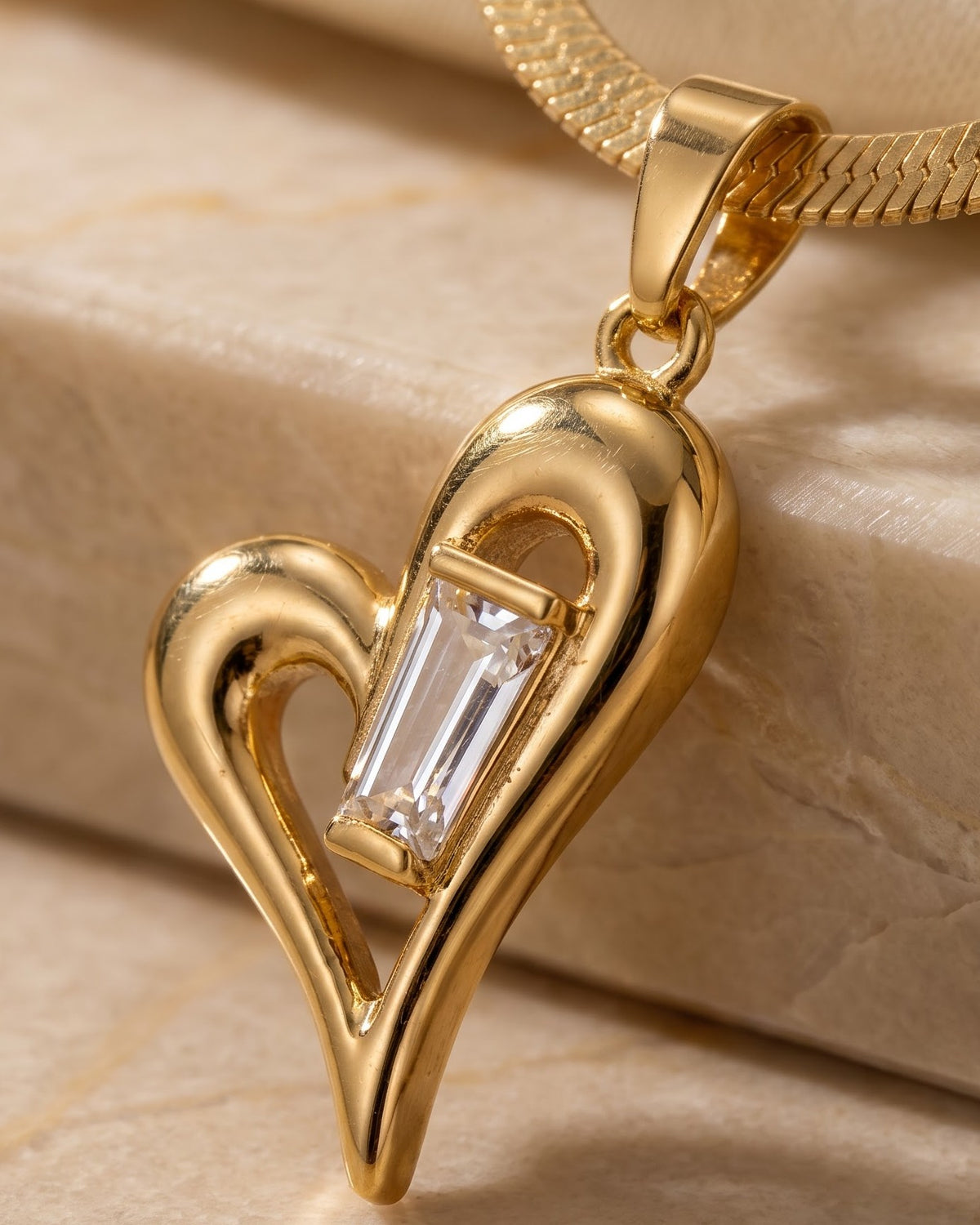 Solyse Sculpted Heart Pendant Necklace - Cinematic shot