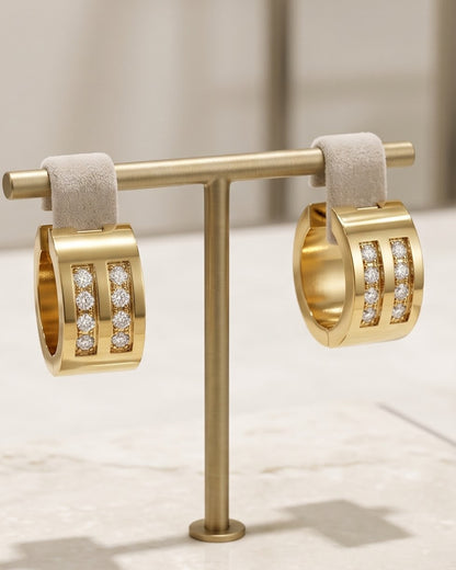 Solkeza Channel Hoop Earrings - Stand Display Shot