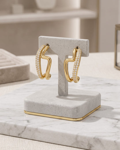 Soltavi Zigzag Stud Earrings - Display Shot