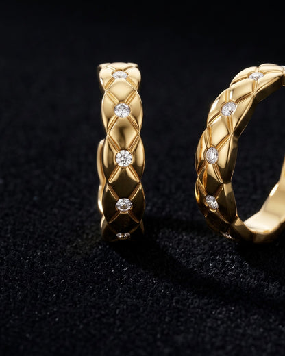 Solyeva Lattice Hoop Earrings - Close-up / Detail Shot