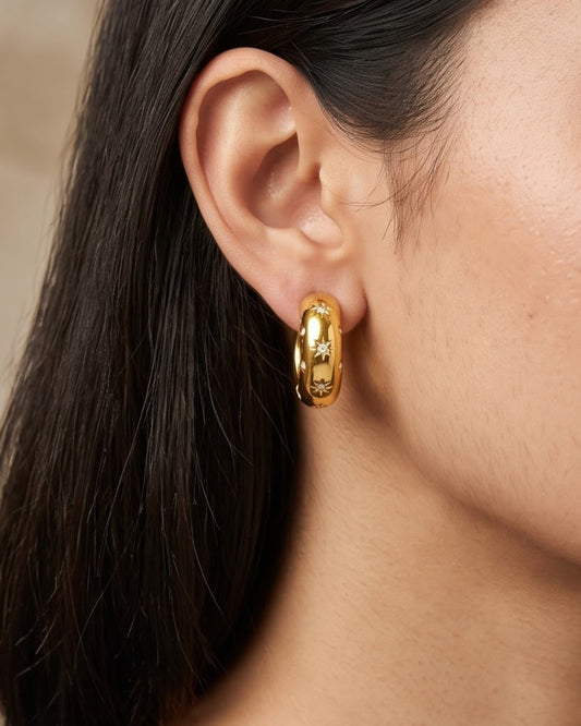 Solkarra Star Hoop Earrings - Worn Shot