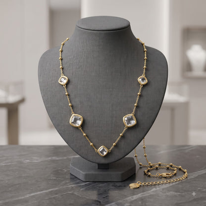 Solrisa Cushion Chain Necklace - Stand Display Shot
