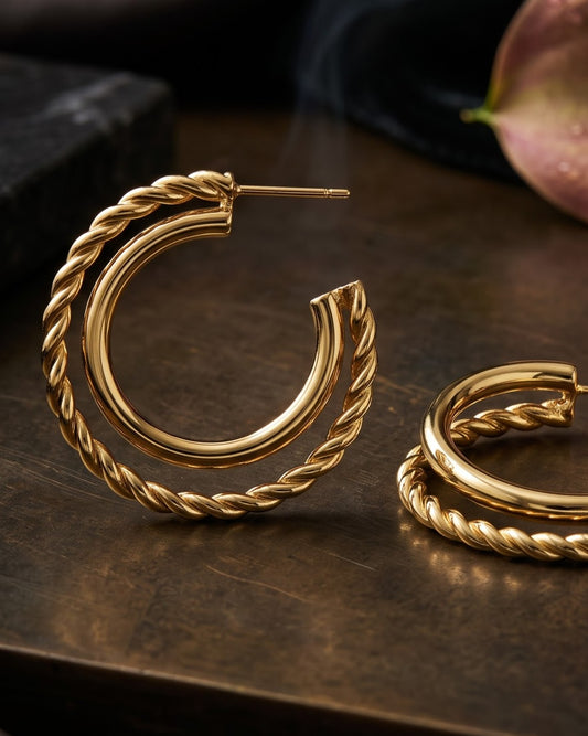Solnari Twist Stud Earrings - Hero Shot