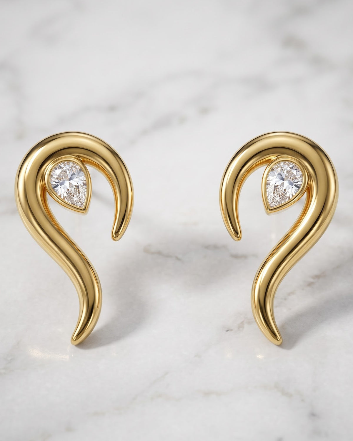 Solmetta Swirl Stud Earrings - Close-up Detail