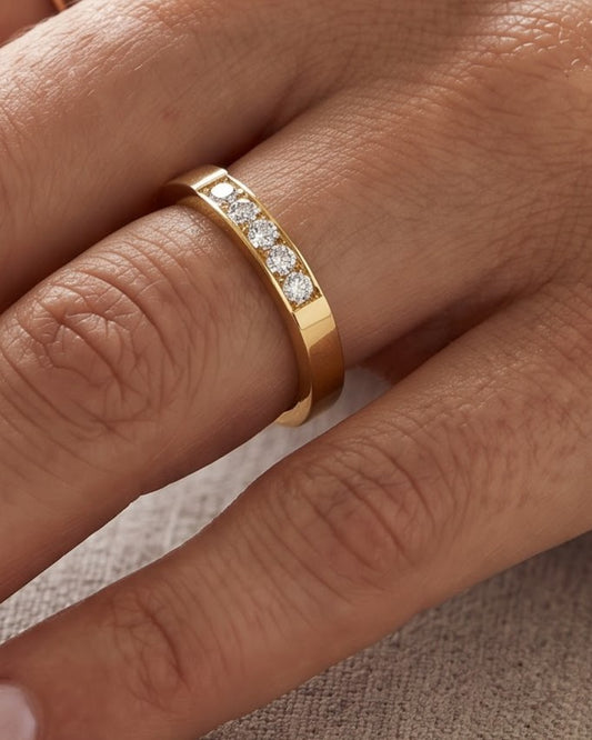 Solteva Channel Stacking Ring - Model / Worn Shot