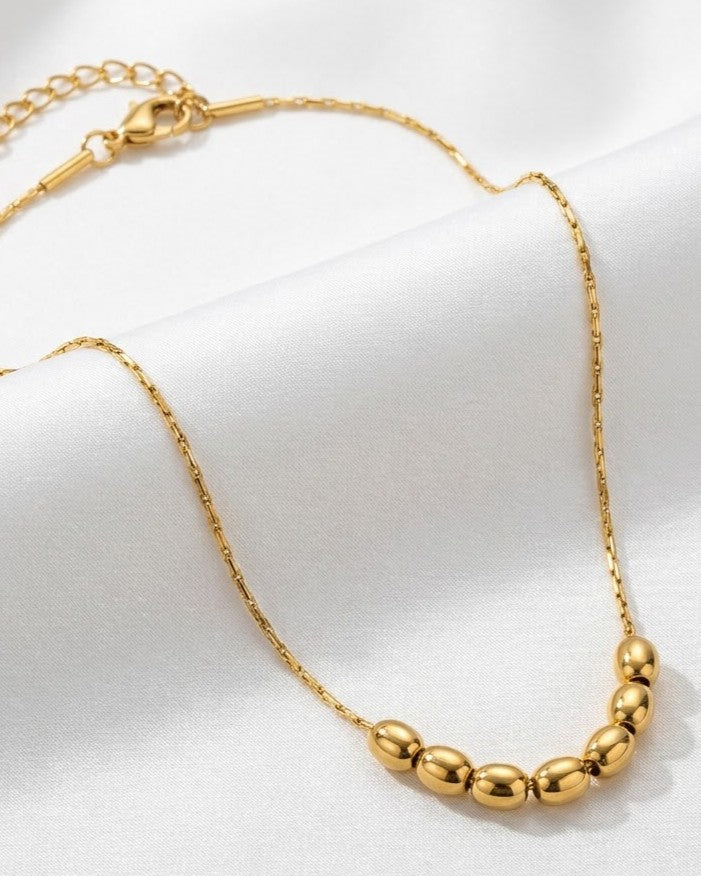 Solyona Rolling Bead Chain Necklace — close-up detail