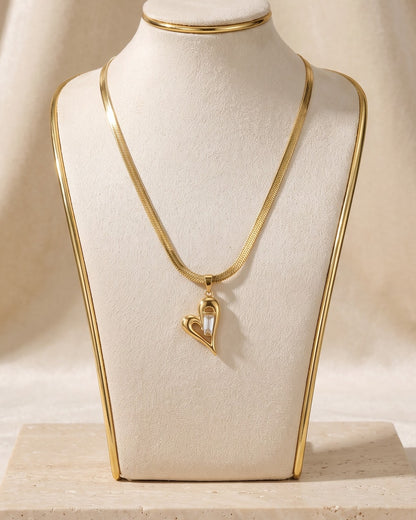 Solyse Sculpted Heart Pendant Necklace - Display shot