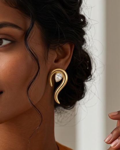 Solmetta Swirl Stud Earrings - Worn Shot