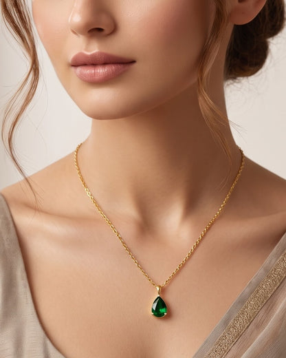 Solesa Verdant Drop Pendant Necklace – Model/Worn Shot