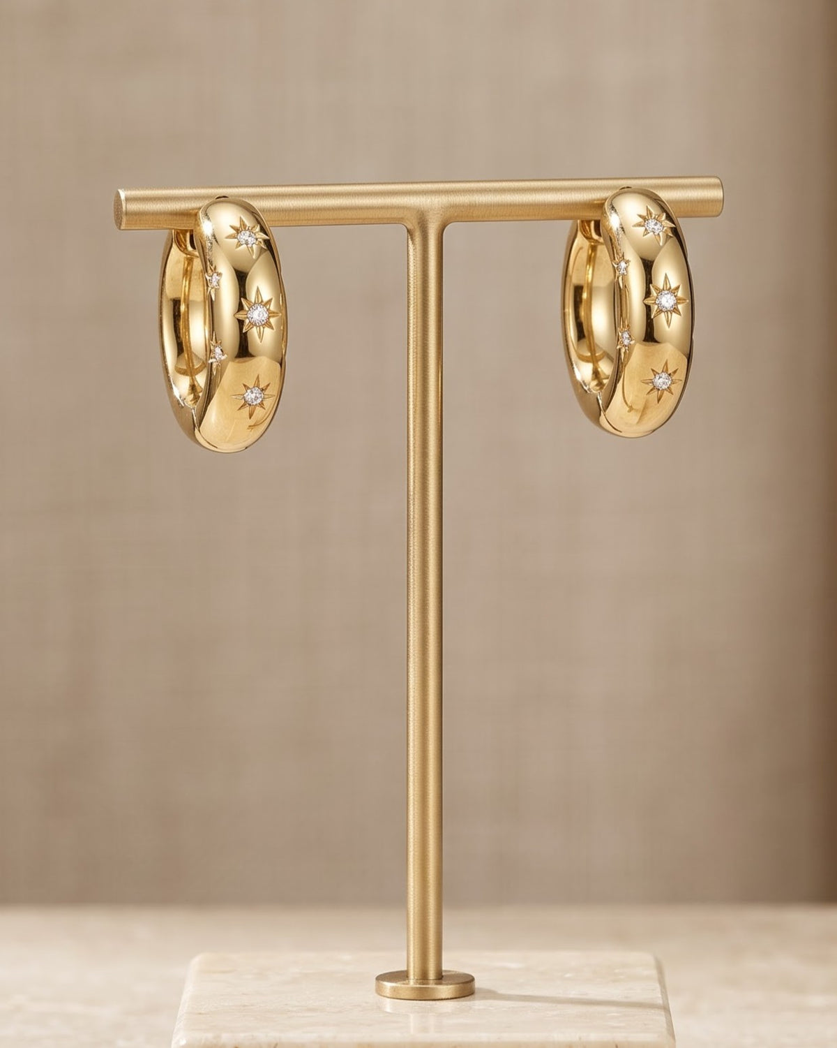 Solkarra Star Hoop Earrings - Display Shot