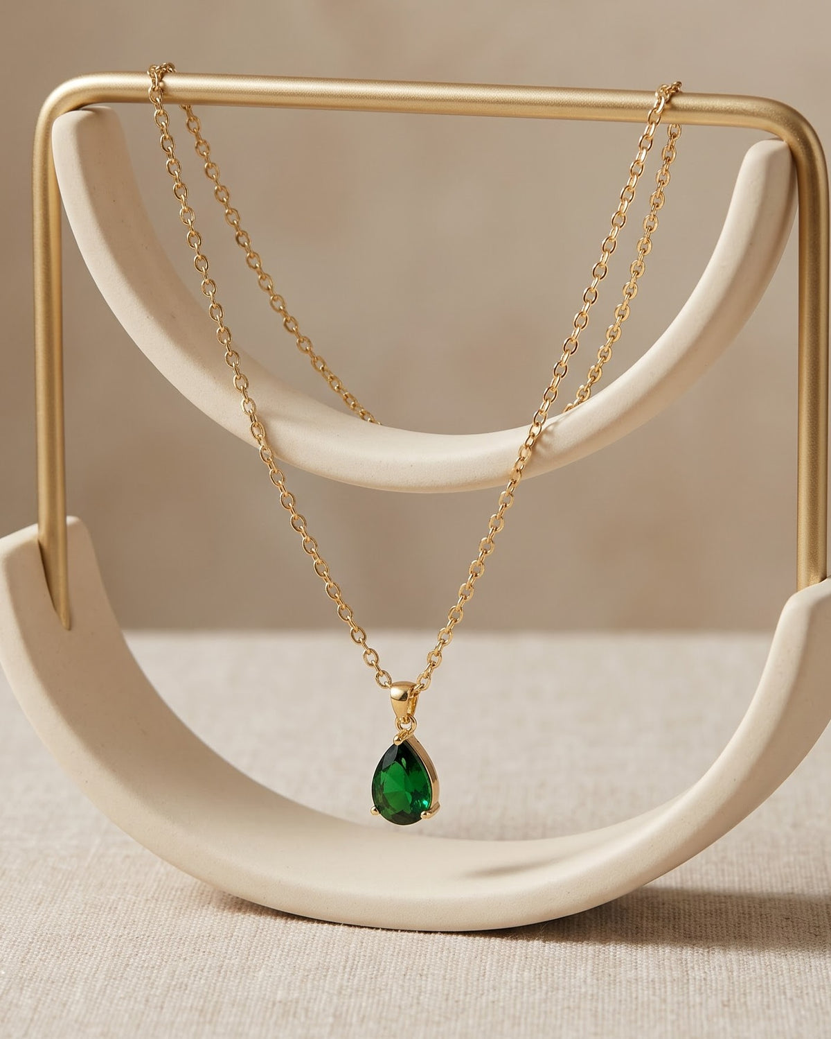 Solesa Verdant Drop Pendant Necklace – Stand/Display Shot