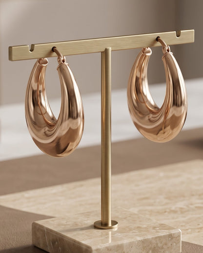 Solveka Dome Hoop Earrings - Stand Display Shot