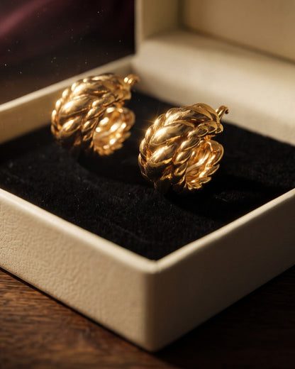 Solventa Rope Hoop Earrings - Close-up Detail Shot