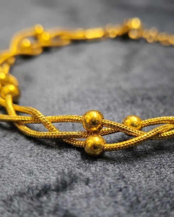 Solvora Woven Trio Chain Bracelet — cinematic shot