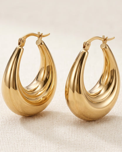 Solveka Dome Hoop Earrings - Close-up Detail Shot