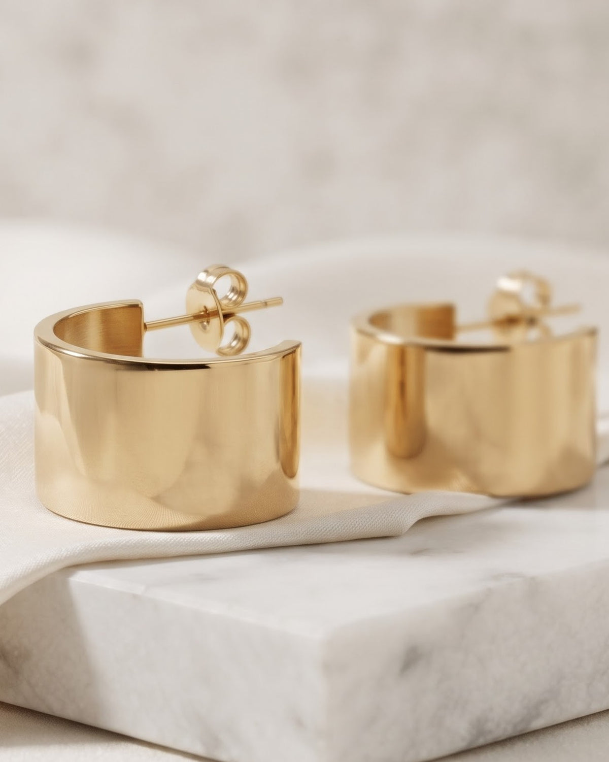 Solyara Wide Hoop Earrings - Hero Shot