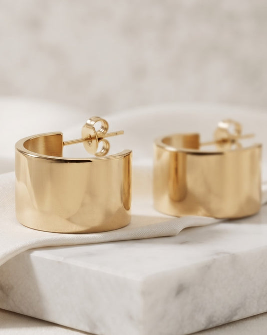 Solyara Wide Hoop Earrings - Hero Shot