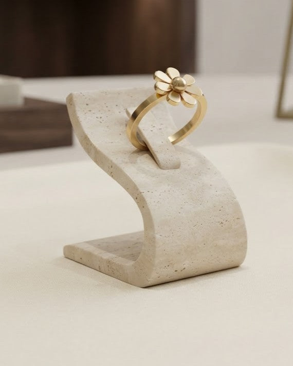Solavie Bloom Statement Ring — on display stand