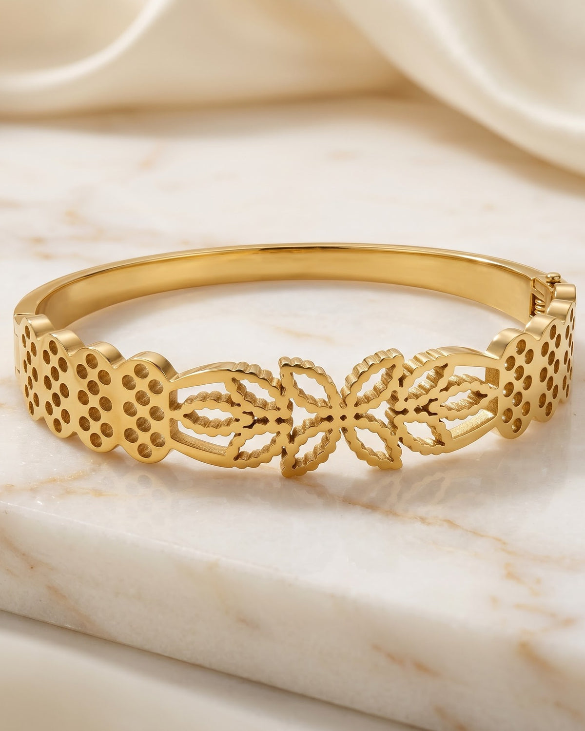 Solreth Filigree Cuff Bracelet - Close-up Detail Shot