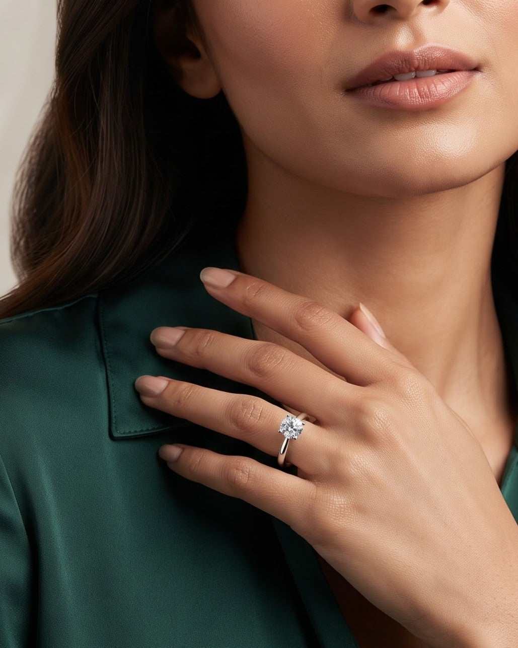 Solkiya Solitaire Statement Ring - Model / Worn Shot